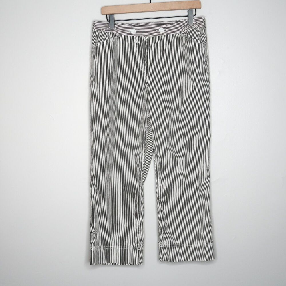 Jones New York Sport Womens Dress Pants Size 10 Beige Pin Stripe Stretch Office